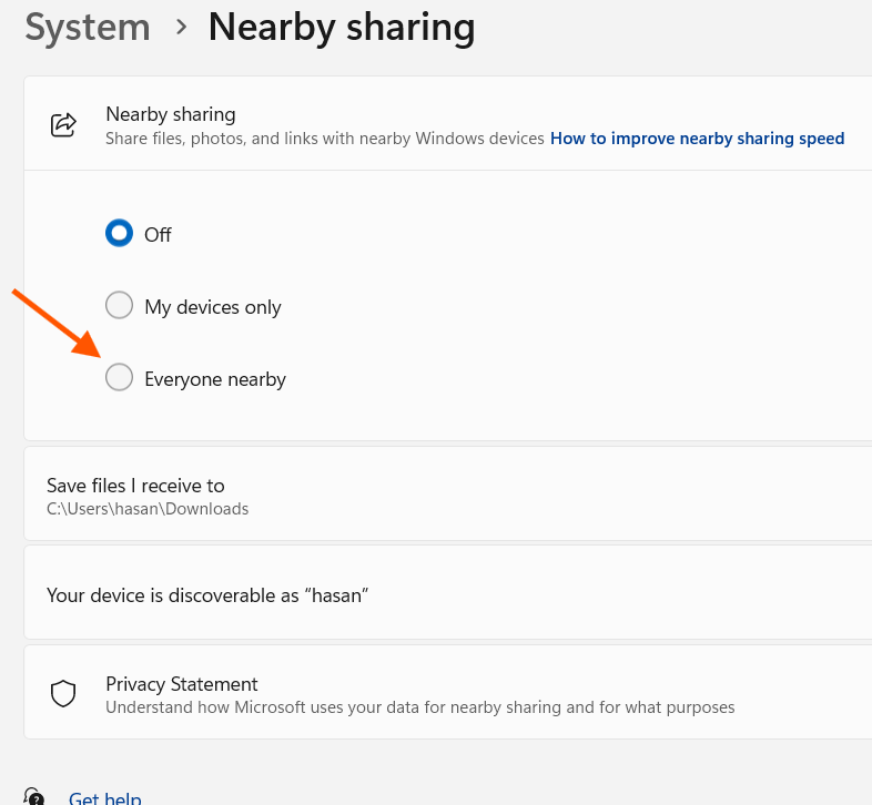 نقل الملفات بين جهازي ويندوز