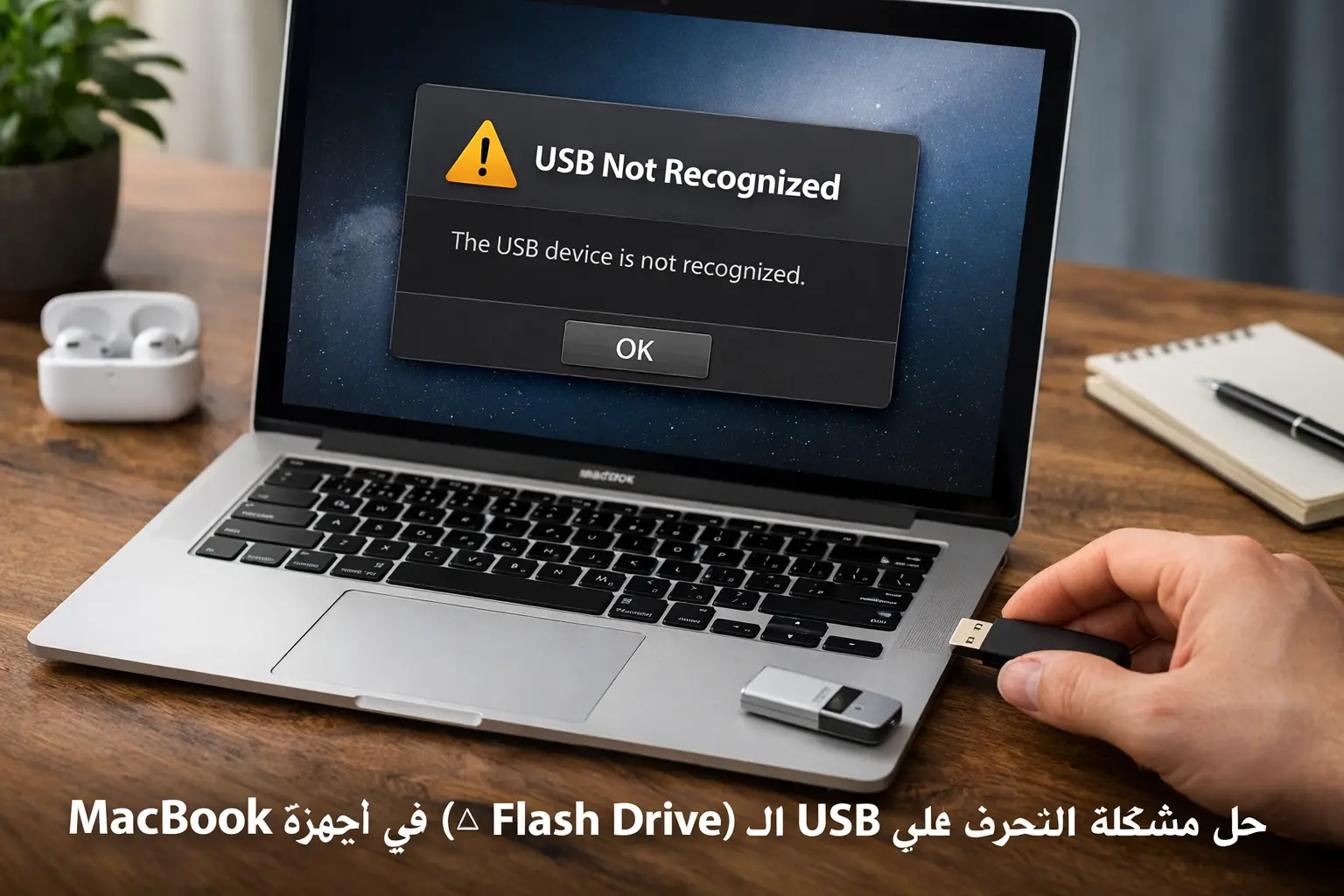 حل مشكلة عدم التعرف على الـ USB (Flash Drive) في أجهزة MacBook