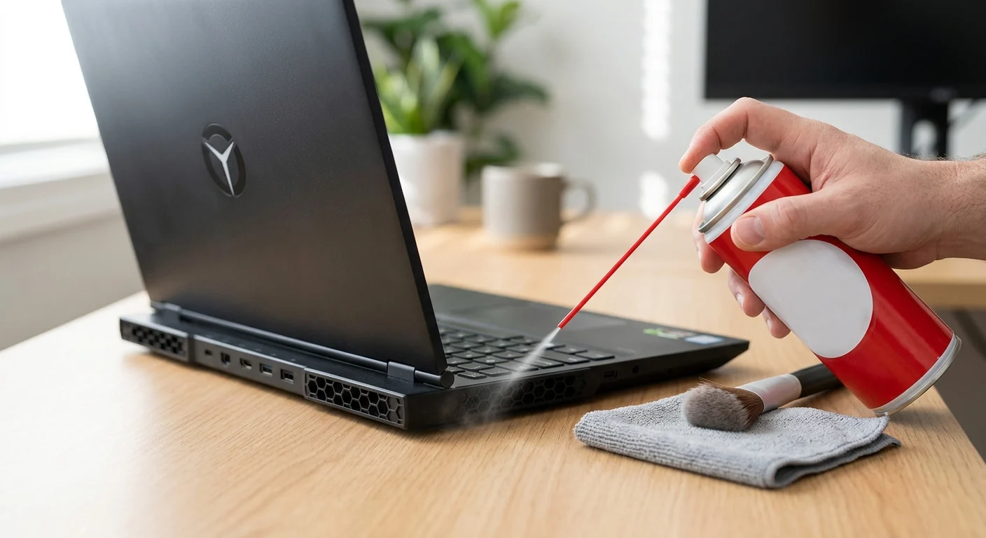 كيفية تنظيف مروحة لاب توب Lenovo Legion دون فتح الجهاز