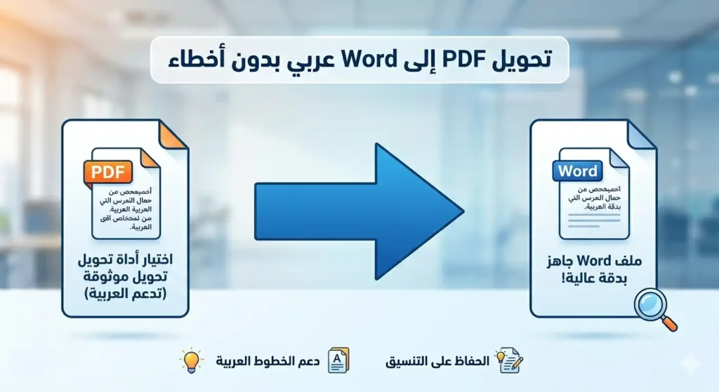 كيفية تحويل ملف PDF إلى Word يدعم اللغة العربية بدون أخطاء