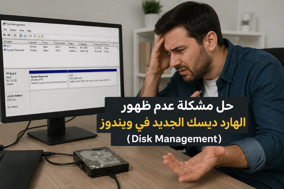 حل مشكلة عدم ظهور الهارد ديسك الجديد في ويندوز