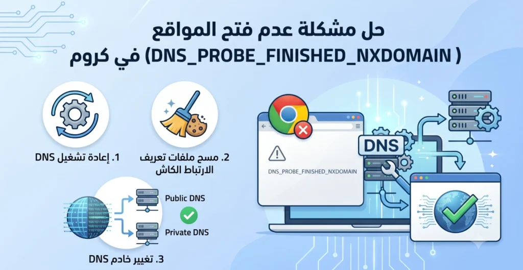 حل مشكلة عدم فتح المواقع في متصفح كروم